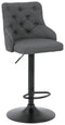 Gaddison - Gray/black - Tall Uph Swivel Barstool(2/cn)-Washburn's Home Furnishings