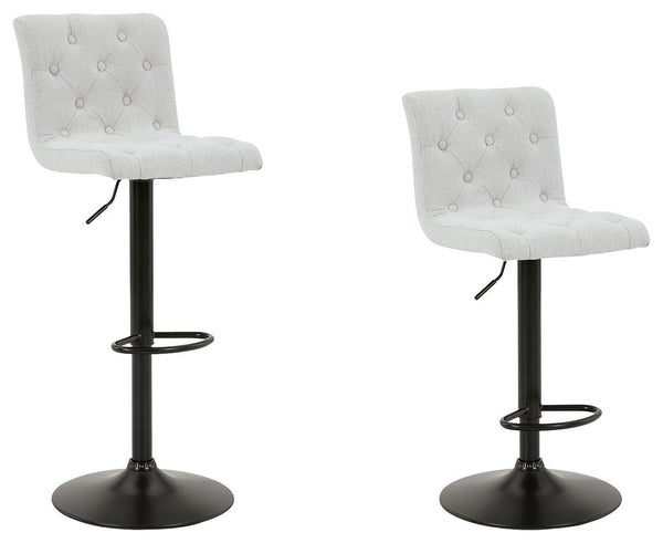 Gaddison - Light Beige/black - Bar Height Bar Stool (set Of 2)-Washburn's Home Furnishings