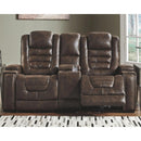 Game Zone - Brown Dark - Pwr Rec Loveseat/con/adj Hdrst-Washburn's Home Furnishings