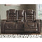 Game Zone - Brown Dark - Pwr Rec Loveseat/con/adj Hdrst-Washburn's Home Furnishings