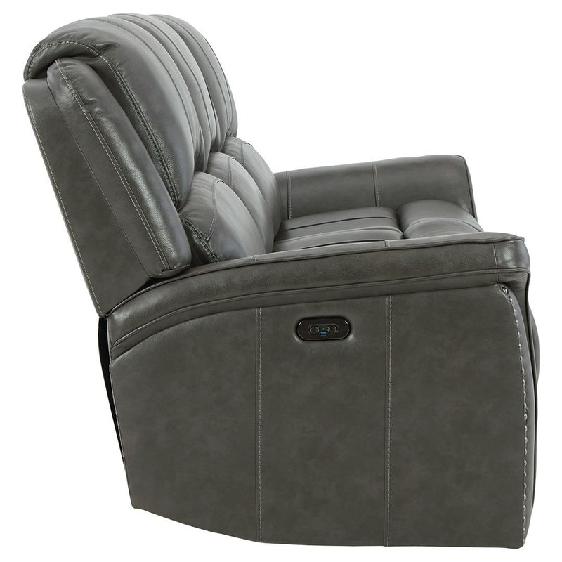 Gaspar - Gray - Pwr Rec Sofa With Adj Headrest-Washburn's Home Furnishings