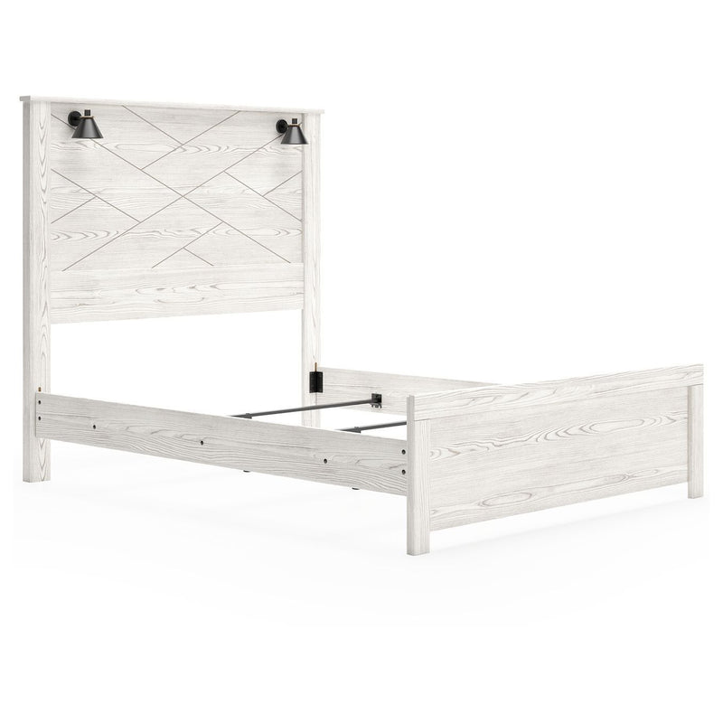 Gerridan - White - Queen Panel Bed With Sconces-Washburn's Home Furnishings