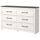 Gerridan - White/gray - Six Drawer Dresser-Washburn's Home Furnishings