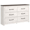 Gerridan - White/gray - Six Drawer Dresser-Washburn's Home Furnishings