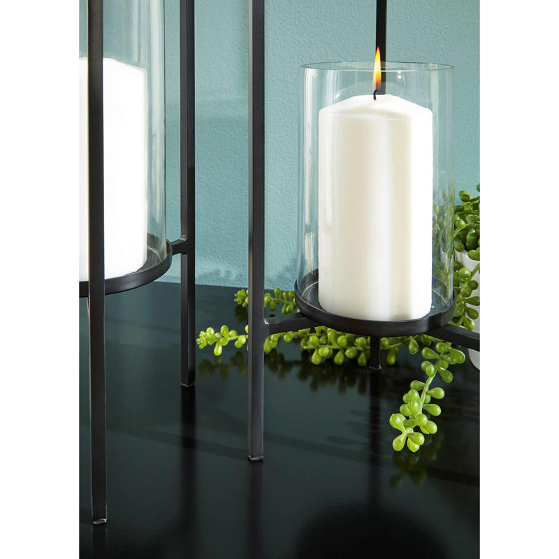 Ginette - Black - Candle Holder Set (2/cn)-Washburn's Home Furnishings