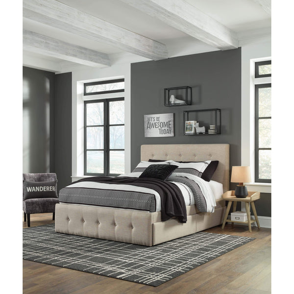 Gladdinson - Gray - Queen Upholstered Bed With 4 Storage Drawers-Washburn's Home Furnishings