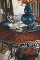 Glambrey - Brown - Round Drm Counter Table-Washburn's Home Furnishings
