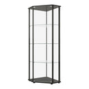 Glass Shelf Curio Cabinet - Black-Washburn's Home Furnishings