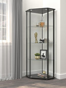 Glass Shelf Curio Cabinet - Black-Washburn's Home Furnishings