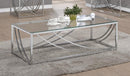 Glass Top Rectangular Coffee Table - Pearl Silver-Washburn's Home Furnishings