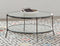Glass Top Round Coffee Table - Gray-Washburn's Home Furnishings