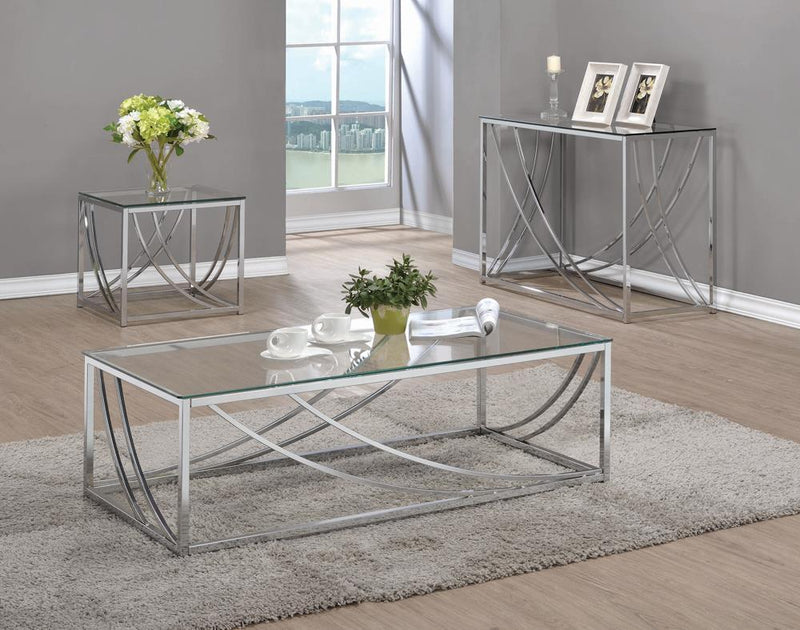 Glass Top Square End Table - Pearl Silver-Washburn's Home Furnishings