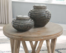 Glasslore - Light Grayish Brown - Round End Table-Washburn's Home Furnishings