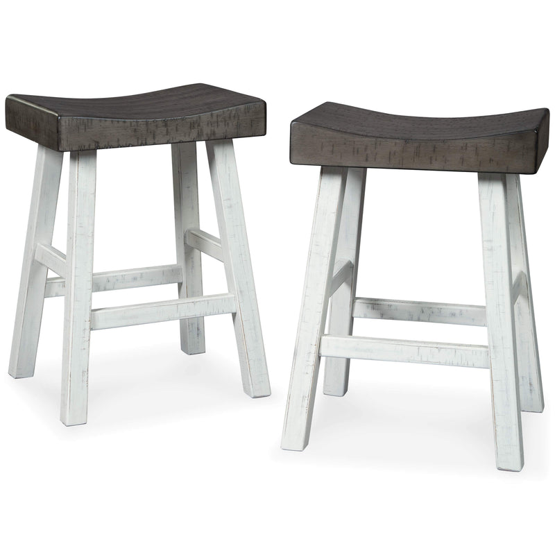 Glosco - Brown Gray / Antique White - Counter Height Bar Stool (set Of 2)-Washburn's Home Furnishings