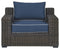 Grasson - Brown/blue - Lounge Chair W/cushion (1/cn)-Washburn's Home Furnishings