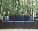 Grasson - Brown/blue - Sofa With Cushion-Washburn's Home Furnishings