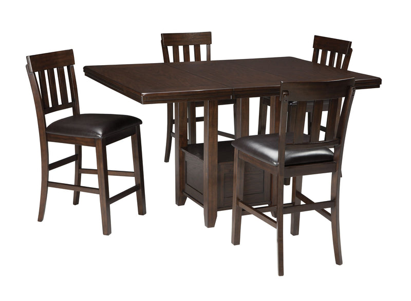 Haddigan - Dark Brown - Rect Drm Counter Ext Table-Washburn's Home Furnishings