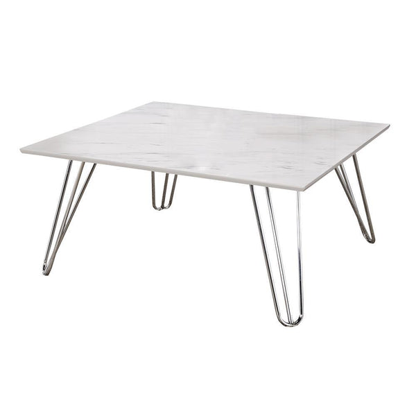 Hairpin - Leg Square Coffee Table - White-Washburn's Home Furnishings