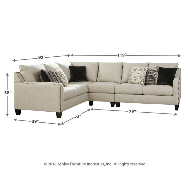 Hallenberg - Fog - Right Arm Facing Loveseat 3 Pc Sectional-Washburn's Home Furnishings