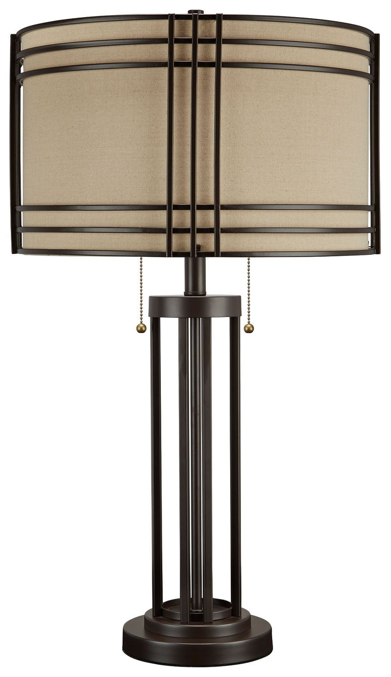 Hanswell - Dark Brown - Metal Table Lamp (1/cn)-Washburn's Home Furnishings