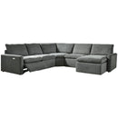 Hartsdale - Granite - Left Arm Facing Power Recliner 5 Pc Sectional-Washburn's Home Furnishings