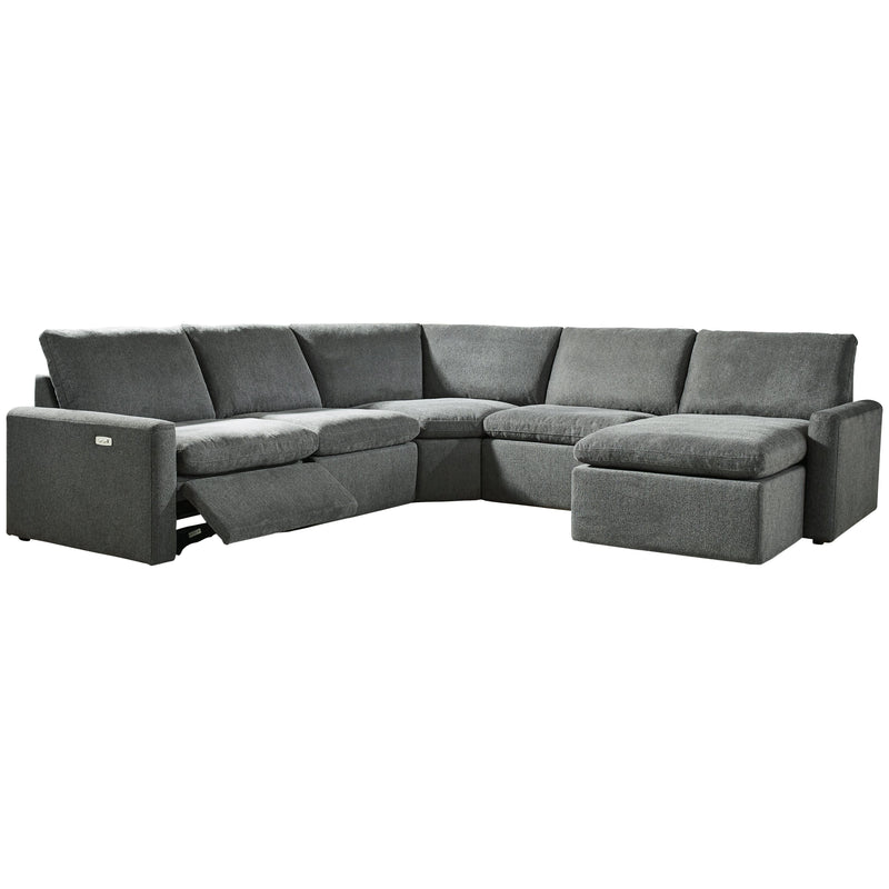 Hartsdale - Granite - Left Arm Facing Power Recliner 5 Pc Sectional-Washburn's Home Furnishings