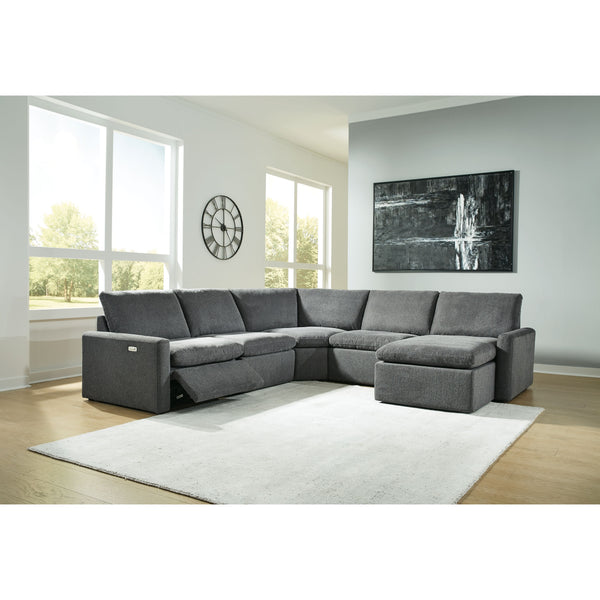 Hartsdale - Granite - Left Arm Facing Power Recliner 5 Pc Sectional-Washburn's Home Furnishings