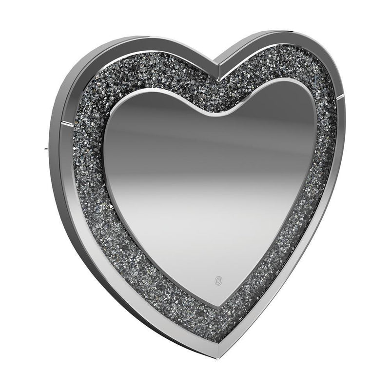 Heart Shape Wall Mirror - Gray-Washburn's Home Furnishings