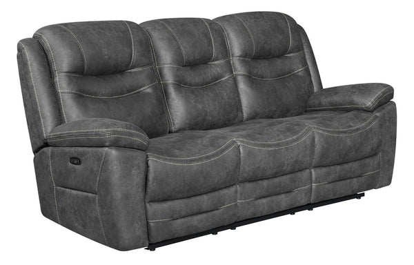 Hemer Motion Collection - Power 2 Sofa - Dark Grey-Washburn's Home Furnishings