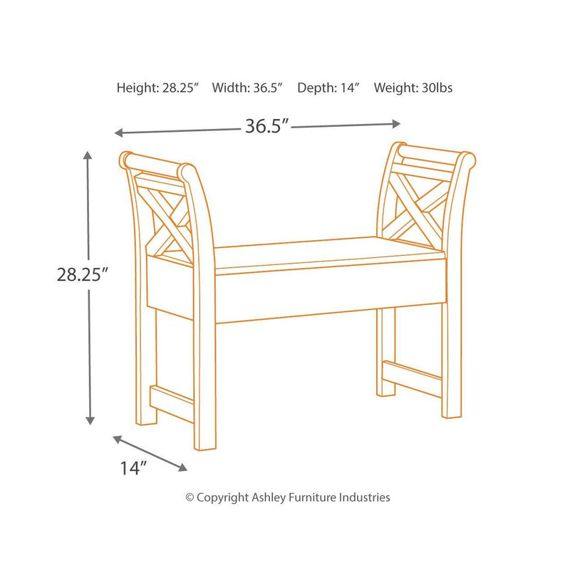 Heron - White - Accent Bench-Washburn's Home Furnishings