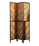 Herringbone - Pattern 3-panel Screen - Light Brown-Washburn's Home Furnishings