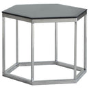 Hexagon - Glass Top Accent Table - Black-Washburn's Home Furnishings