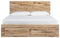 Hyanna - Tan - King Panel Bed With 4 Storage Drawers-Washburn's Home Furnishings