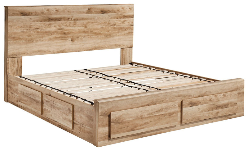 Hyanna - Tan - King Panel Bed With 4 Storage Drawers-Washburn's Home Furnishings
