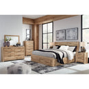 Hyanna - Tan - King Panel Bed With 6 Storage Drawers-Washburn's Home Furnishings