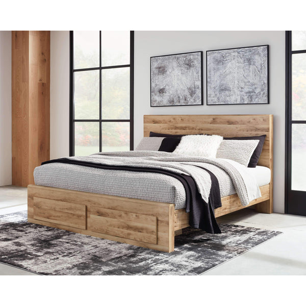 Hyanna - Tan - Queen Panel Bed With Footboard Storage-Washburn's Home Furnishings