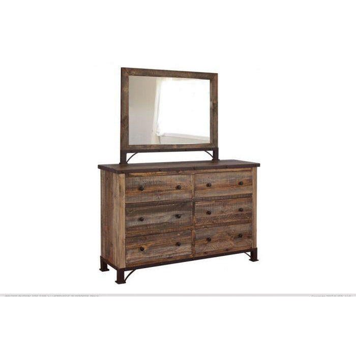 IFD Antique Gray Dresser & Mirror-Washburn's Home Furnishings