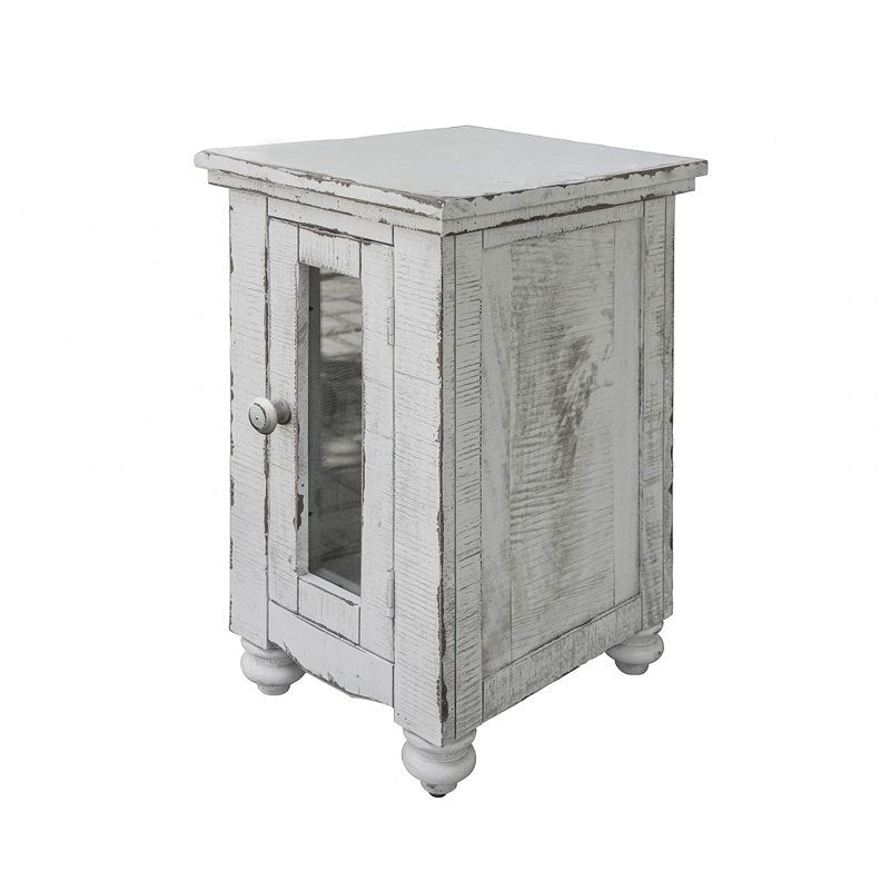 IFD Aruba White Antique Chair Side Table-Washburn's Home Furnishings