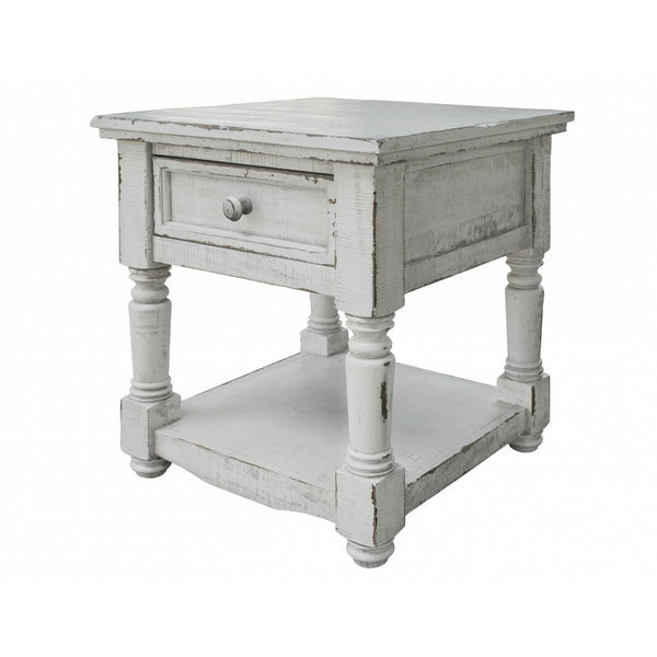 IFD Aruba White Antique End Table-Washburn's Home Furnishings