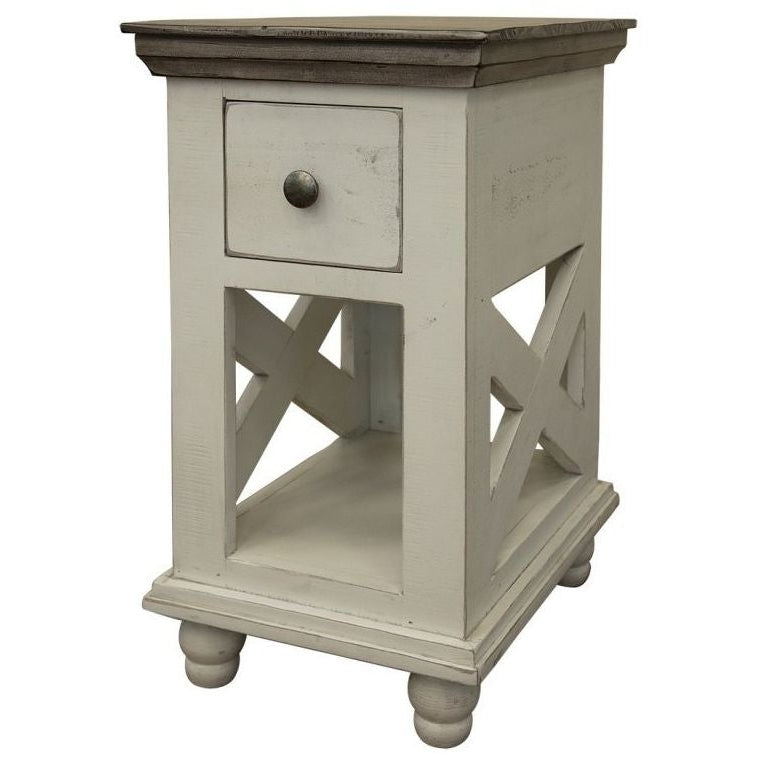 IFD Florence Ivory Chair Side Table-Washburn's Home Furnishings