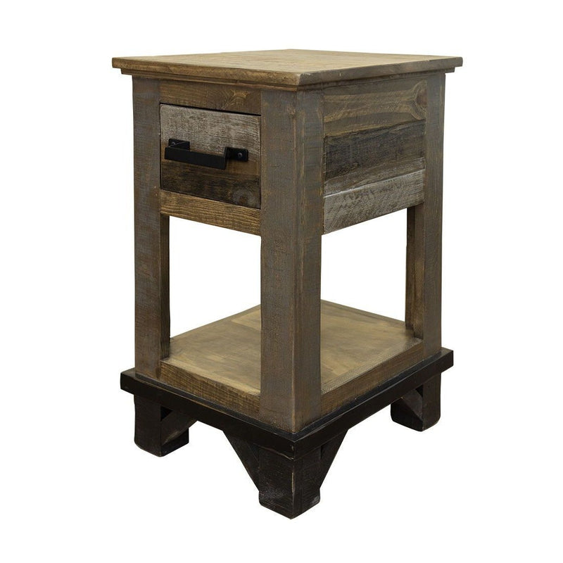 Loft Brown Chairside table-Washburn's Home Furnishings