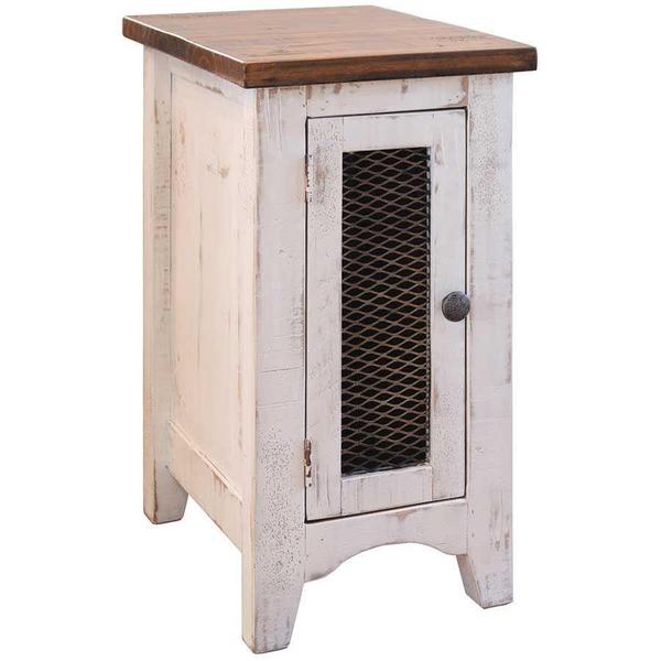 IFD White Distressed ChairEnd Table-IFD-Washburn's Home Furnishings