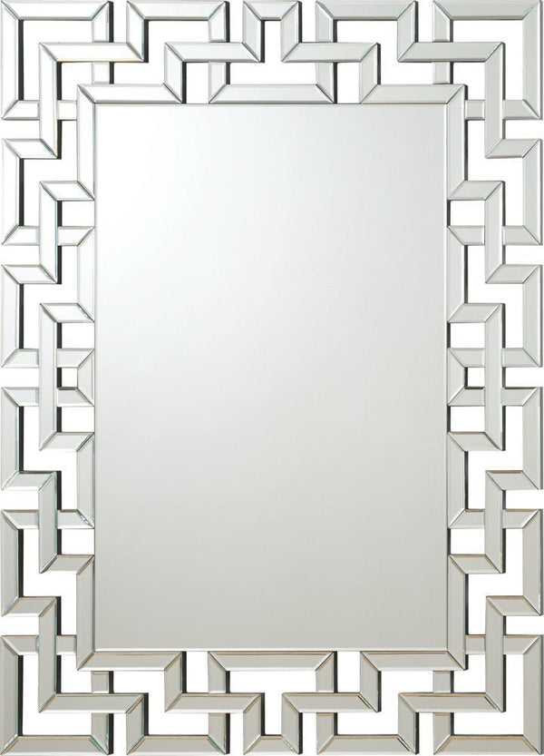 Interlocking Greeastern King Frameless Wall Mirror - Pearl Silver-Washburn's Home Furnishings