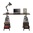 Irene - Warm Brown/black - Adjustable Height Desk-Washburn's Home Furnishings