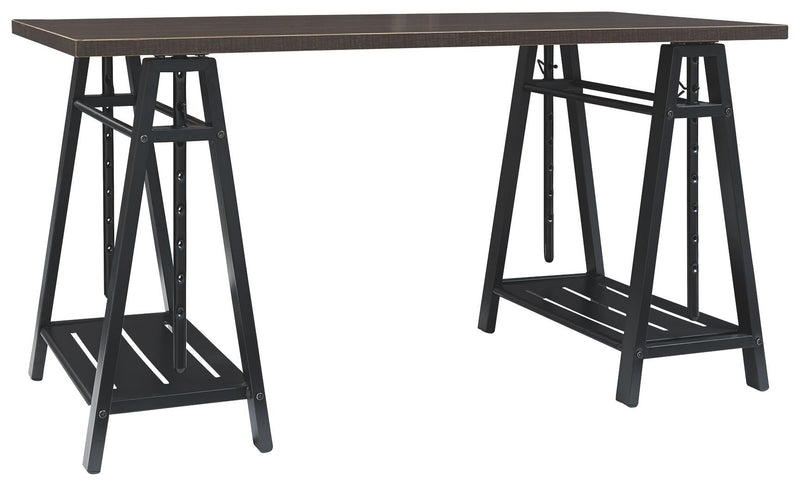 Irene - Warm Brown/black - Adjustable Height Desk-Washburn's Home Furnishings