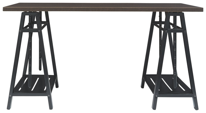 Irene - Warm Brown/black - Adjustable Height Desk-Washburn's Home Furnishings