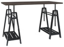 Irene - Warm Brown/black - Adjustable Height Desk-Washburn's Home Furnishings