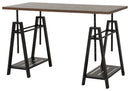 Irene - Warm Brown/black - Adjustable Height Desk-Washburn's Home Furnishings