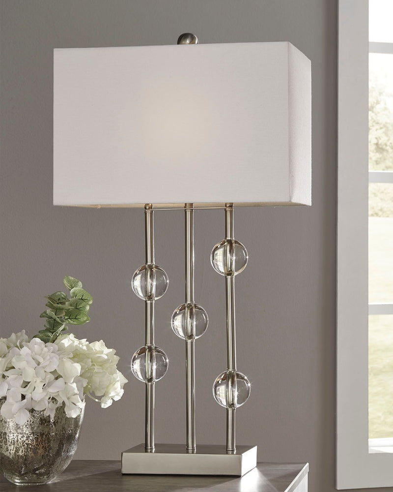 Jaala - Pearl Silver Finish - Metal Lamp (1/cn)-Washburn's Home Furnishings