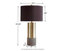 Jacek - Gray/brass Finish - Metal Table Lamp (2/cn)-Washburn's Home Furnishings